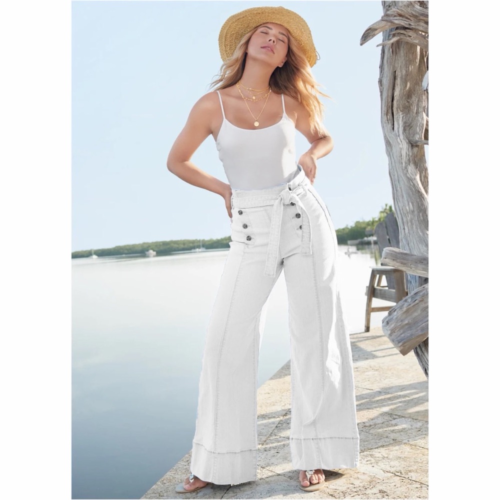 VENUS Sailor High Rise Wide Leg Bell Bottom Jeans